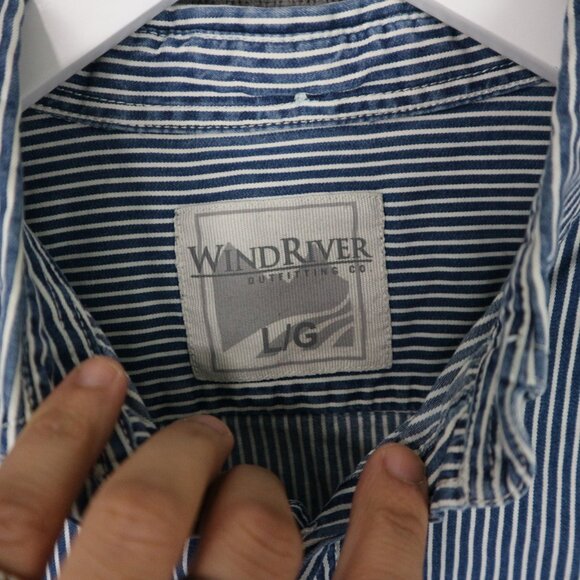 Windriver Cotton Stripped Button Up Longsleeve Large - Picture 4 of 6
